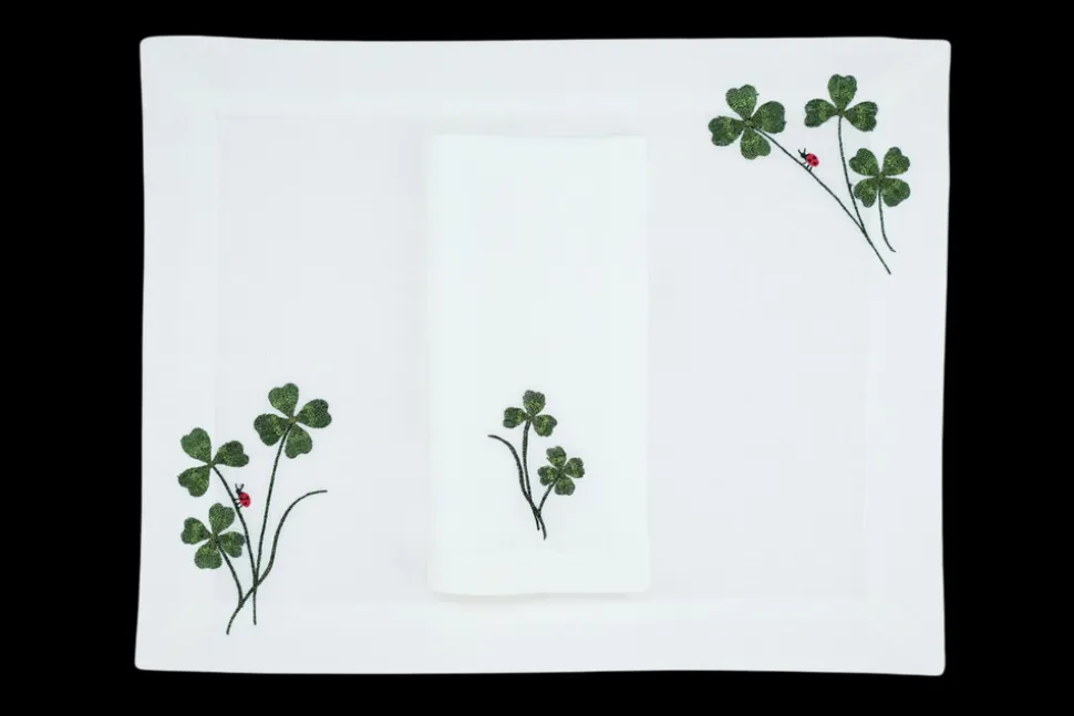Four Leaf Clover Collection in Dark Green, Set of 2
