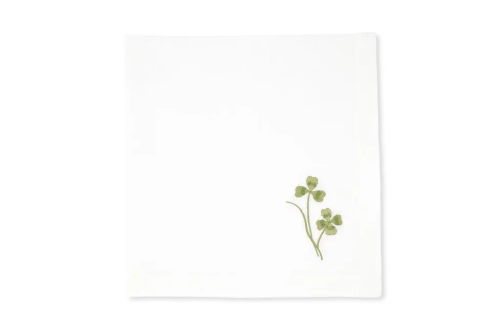 Four Leaf Clover Napkin in Light Green, Set of 2