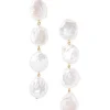 Four Tiered White Keshi Pearl Earrings