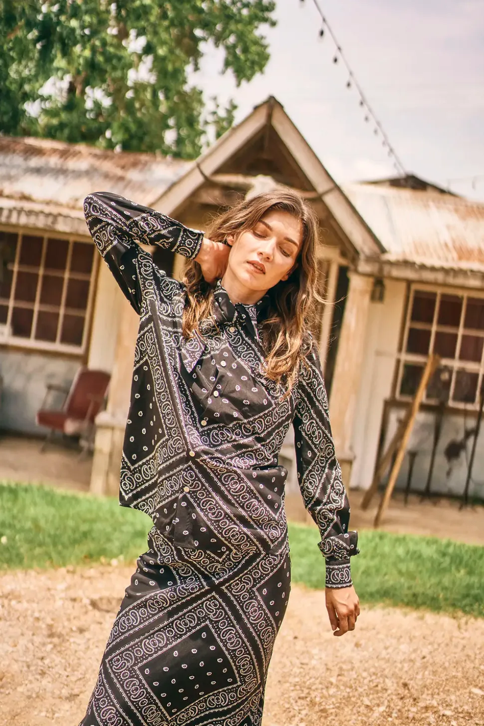 Frances Top in Aces Wild Black