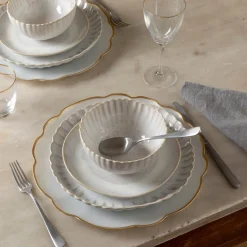 Francesca Collection Charger Plates in Gold, Set of 6