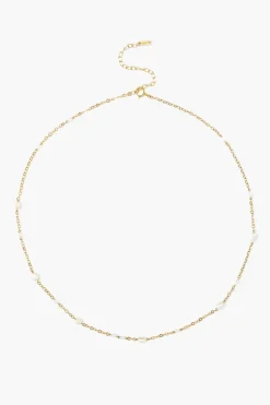 Free-Form White Pearl Mix Short Necklace