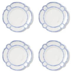 French Blue Bamboo Touch Dinner Plate, Set of 4
