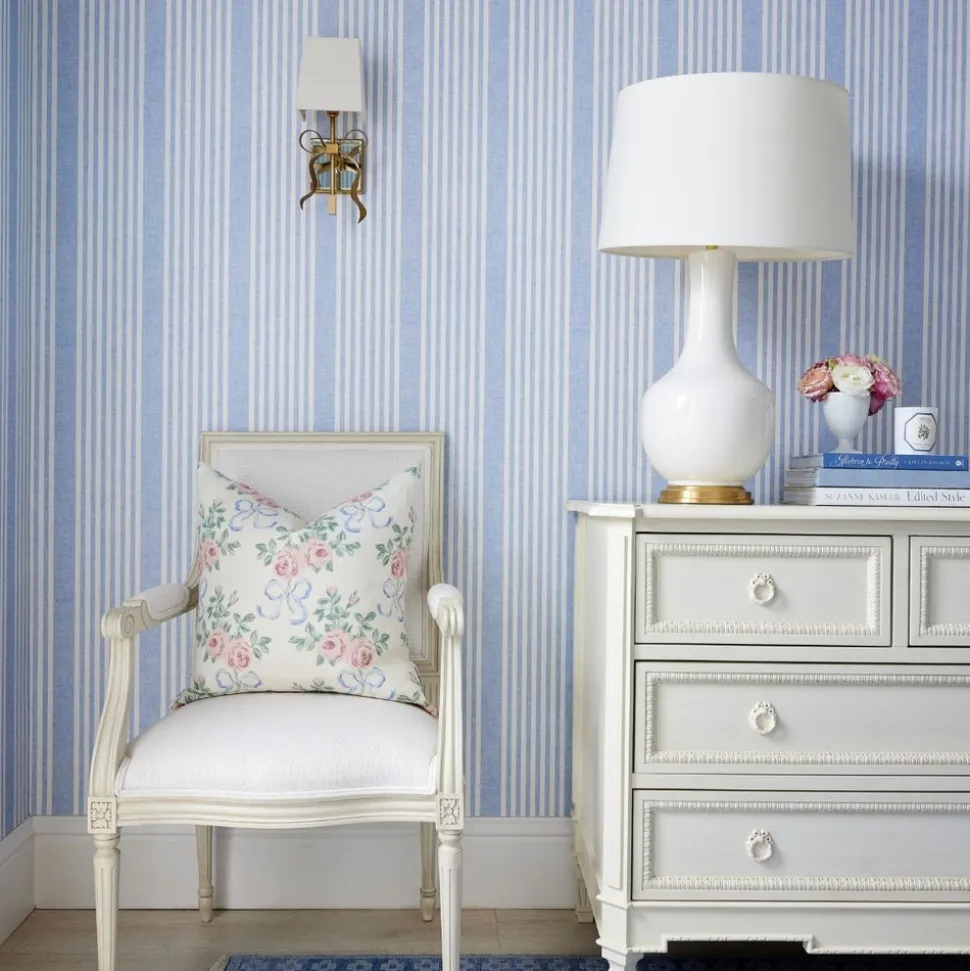 French Linen Stripe Wallpaper