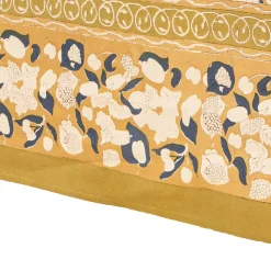French Tablecloth Forest Harvest Mustard & Blue