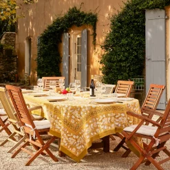 French Tablecloth Forest Harvest Grey & Mustard