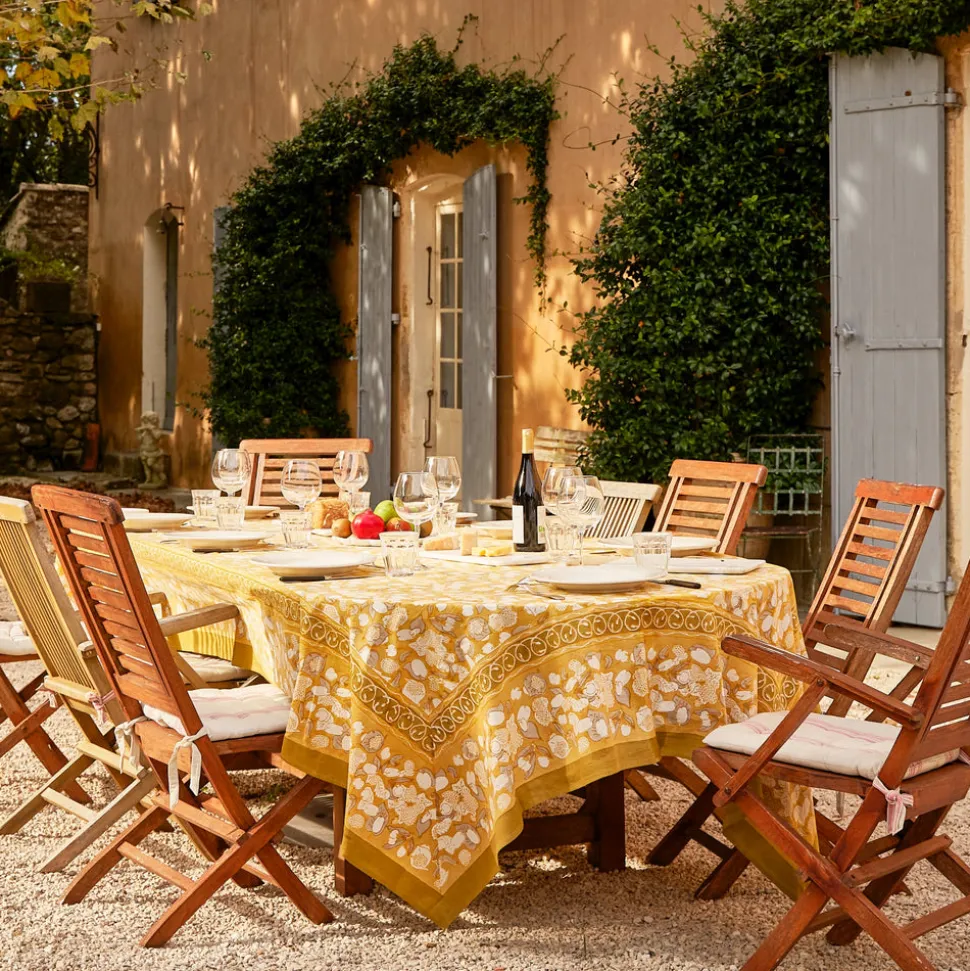 French Tablecloth Forest Harvest Grey & Mustard