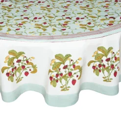 French Tablecloth Fraises des Bois Bleu