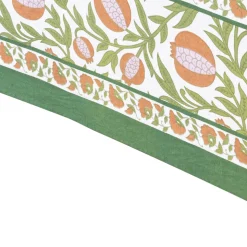 French Tablecloth Grenadine Orange & Green