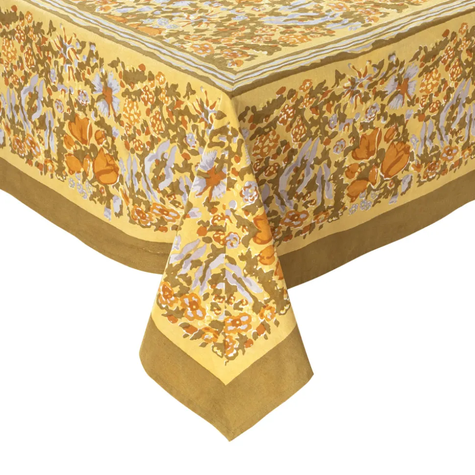 French Tablecloth Jardin Mustard & Grey