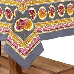 French Tablecloth Pansy Red & Grey