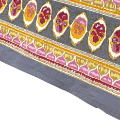 French Tablecloth Pansy Red & Grey