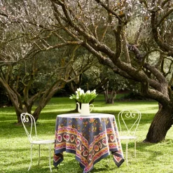 French Tablecloth Pansy Red & Grey