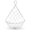 French Wireworks Demi-Lune Hanging Basket with Antique White Finish