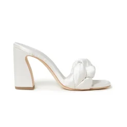 Freya Mule in Cream Satin