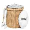 Freya Wicker Ice Bucket with Ice Tongs