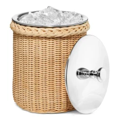 Freya Wicker Ice Bucket with Ice Tongs