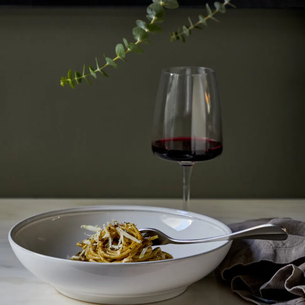 Friso Collection Pasta Bowls in White, Set of 6