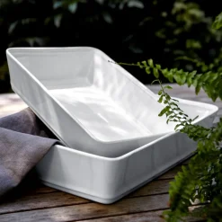 Friso Collection Rectangle Platter 12" in White