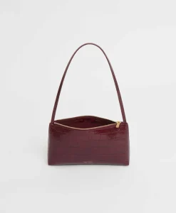Gaia Shoulder Bag in Oxblood Croc
