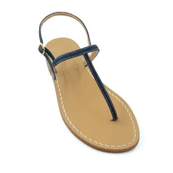 Gail Denim Leather Thong Sandal