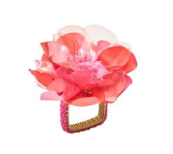 Gardenia Napkin Ring in Salmon, Set of 4