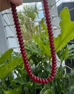 Garnet Colored Agate Candy Necklace