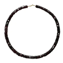 Garnet Heishi Necklace With Spacers