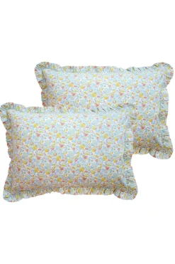Gathered Edge Pillowcase Made With Liberty Fabric in Betsy Sage