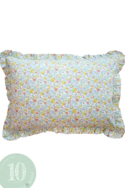 Gathered Edge Pillowcase Made With Liberty Fabric in Betsy Sage