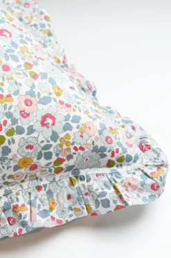 Gathered Edge Pillowcase Made With Liberty Fabric in Betsy Grey