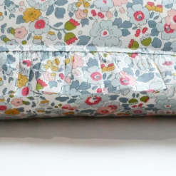 Gathered Edge Pillowcase Made With Liberty Fabric in Betsy Grey