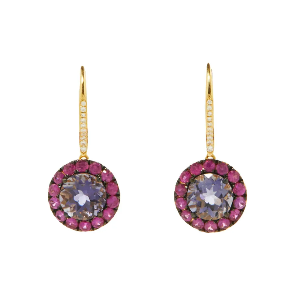 Gem Two Tone Earrings
