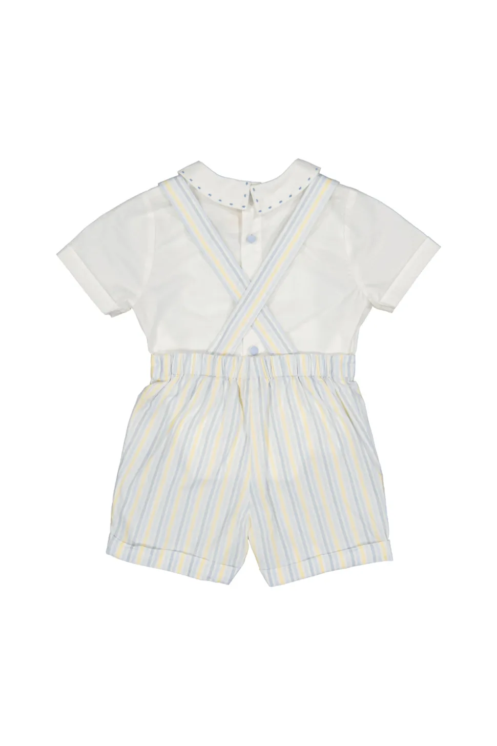 George Yellow Blue Stripe Overalls and Shirt
