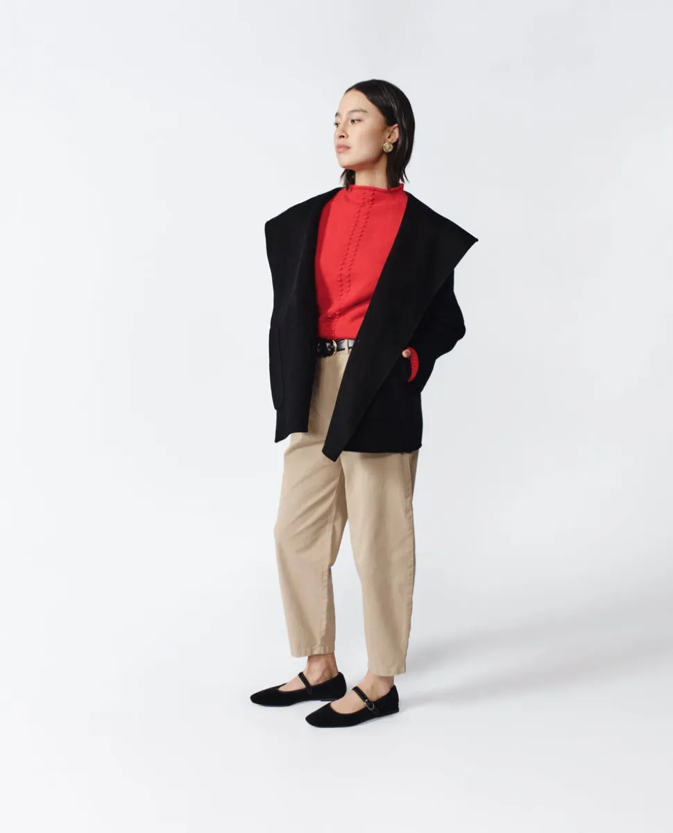 Gia Cashmere Coat in Black