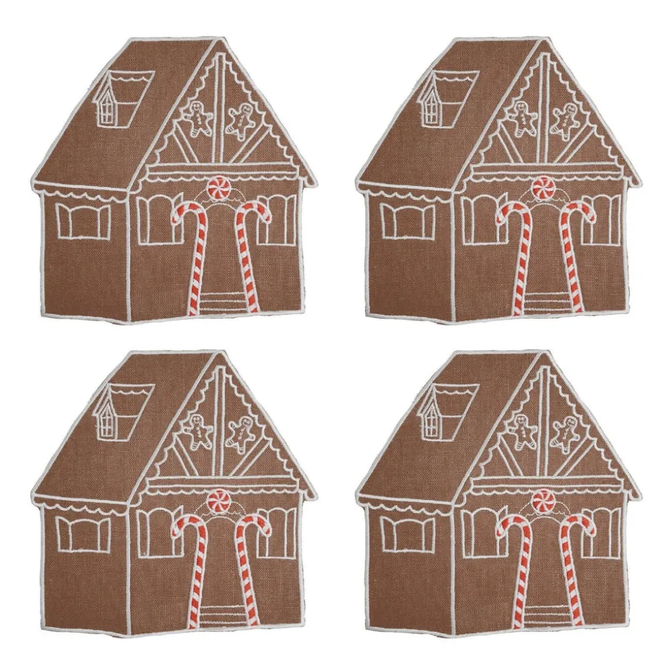 Gingerbread House Cocktail Napkins, Set of 4