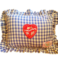 Gingham Love You So Rectangle Ruffle Pillow