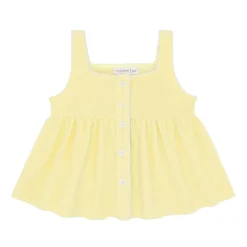Girls Banana French Terry Button Up Tank
