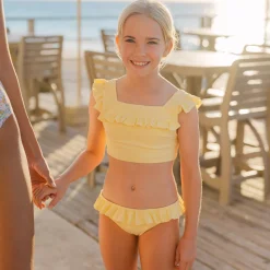 Girls Banana Terry Square Neck Bikini