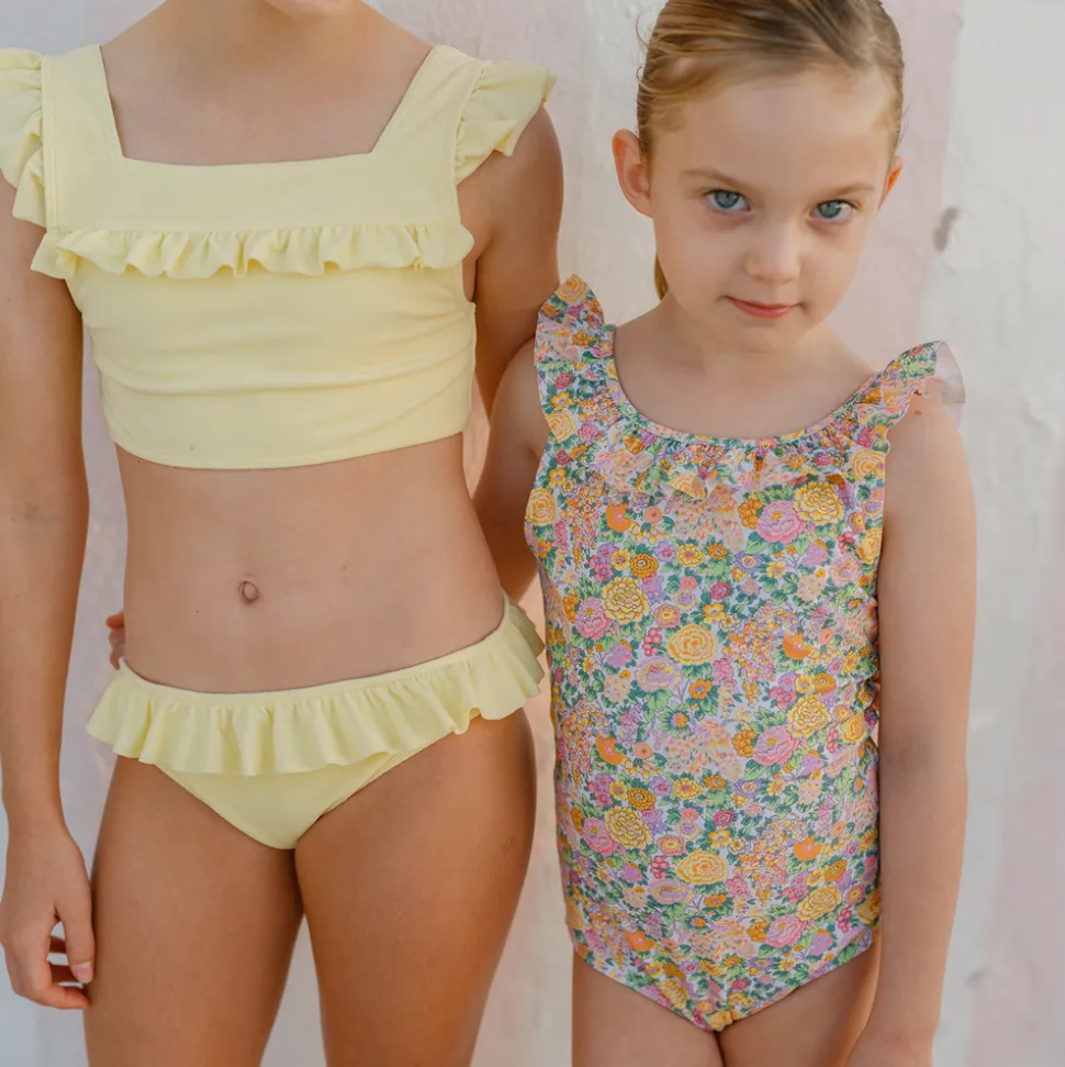 Girls Banana Terry Square Neck Bikini