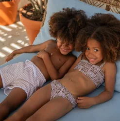 Girls Checker Tree Bandeau Bikini