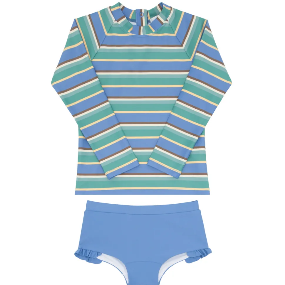 Girls Costa Stripe Rashguard Set