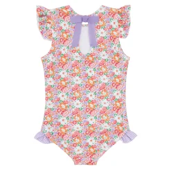 Girls Island Blossom Ruffle Cap Sleeve Rashguard One Piece