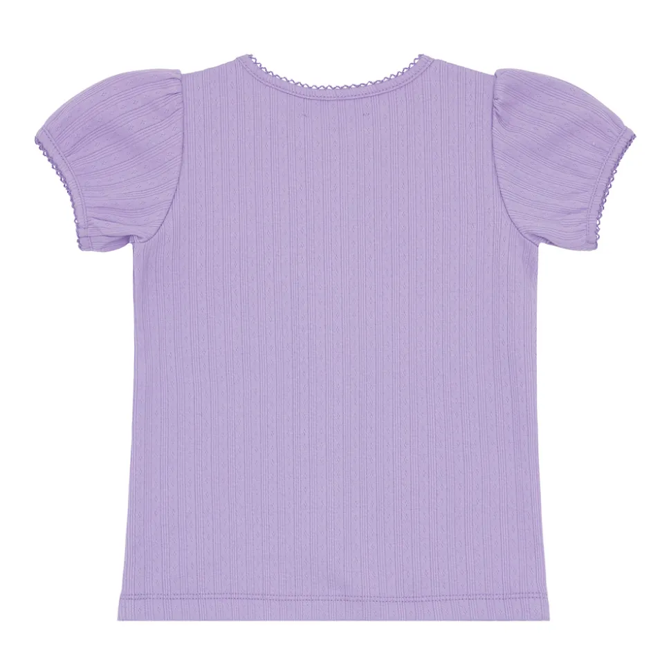 Girls Lavender Breeze Puff Sleeve Shirt