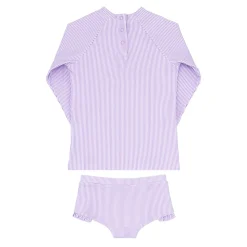 Girls Lavender Stripe Rashguard Set