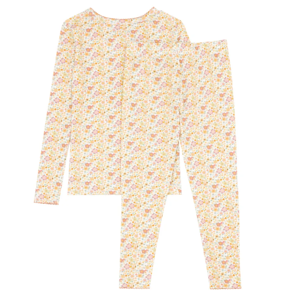 Girls Marigold Floral Pima Pajamas Set