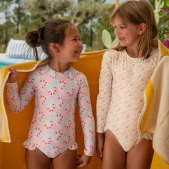 Girls Marigold Floral Rashguard One Piece