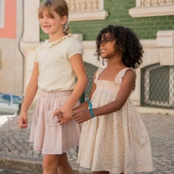 Girls Marigold Floral Ruffle Strap Smocked Dress