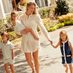 Girls Navy French Terry Dress