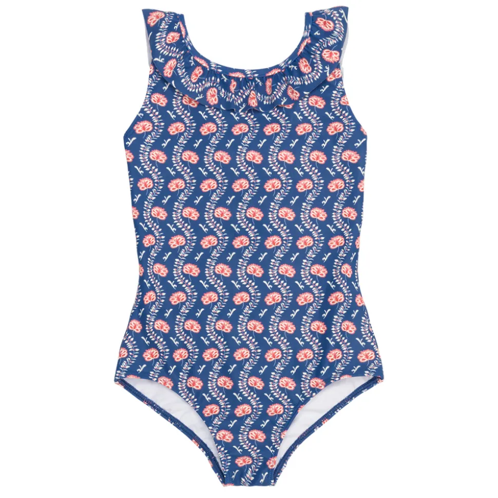 Girl’s Navy Primrose Ruffle Collar One Piece